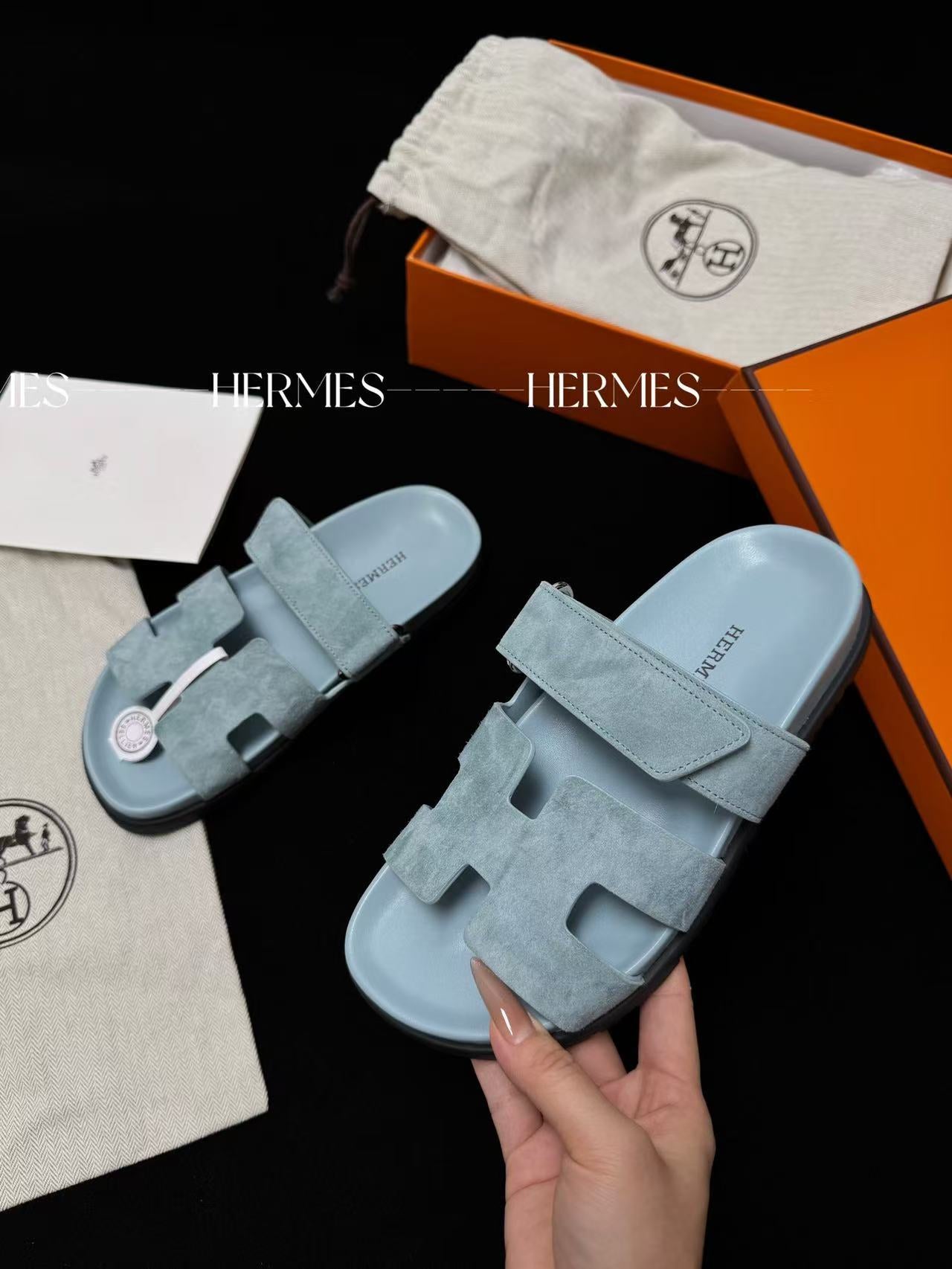 LOVESTAHL Adjustable Velcro H Strap Slide Sandals Genuine Calfskin Suede 3cm Thick TPU Sole Slip On Platform Slippers For Women Daily Vacation