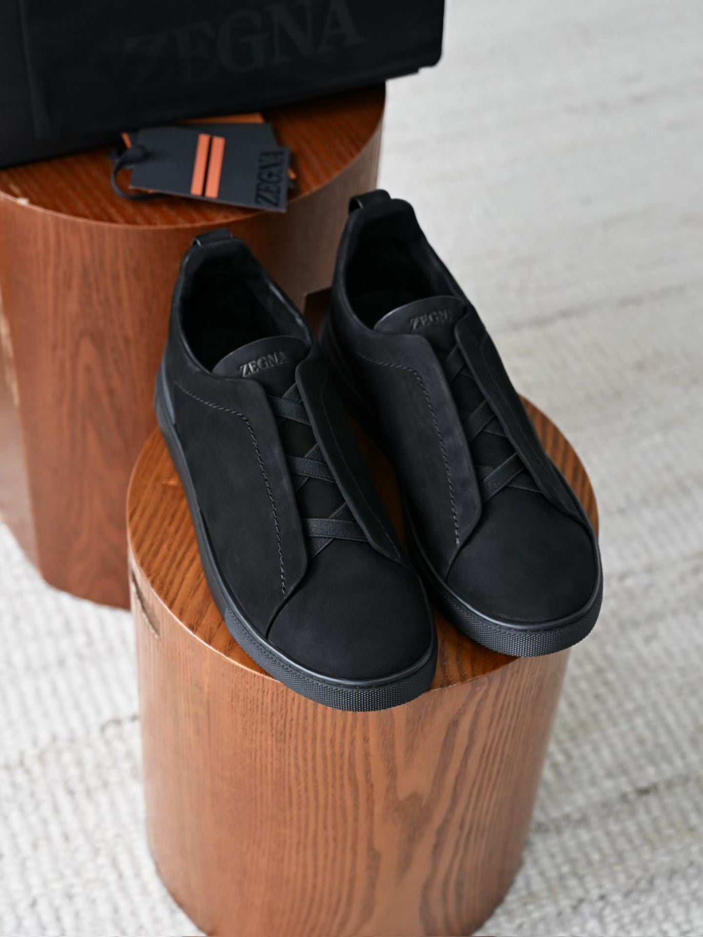Lovestahl Men Dark Brown Nubuck Leather Slip On Sneakers Cross Elastic Band Hand Stitched Luxury Business Casual Flat Walking Shoes Sizes 39-46