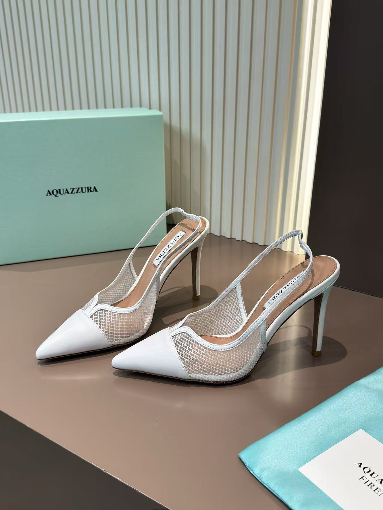 LOVESTAHL Cashmere Sheepskin Mesh Slingback Pointed Pumps 10.5cm Slim Stiletto Italian Genuine Leather Outsole 7 Colors Women Evening Formal Heels
