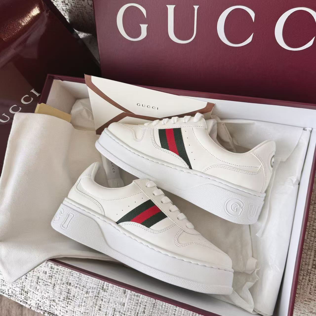 LOVESTAHL Women Retro Skate‑Board Sneakers, Jacquard Canvas & Genuine Cow‑Leather Lace‑up Casual Shoes, Gum Rubber Thick‑Sole Vintage Trainers
