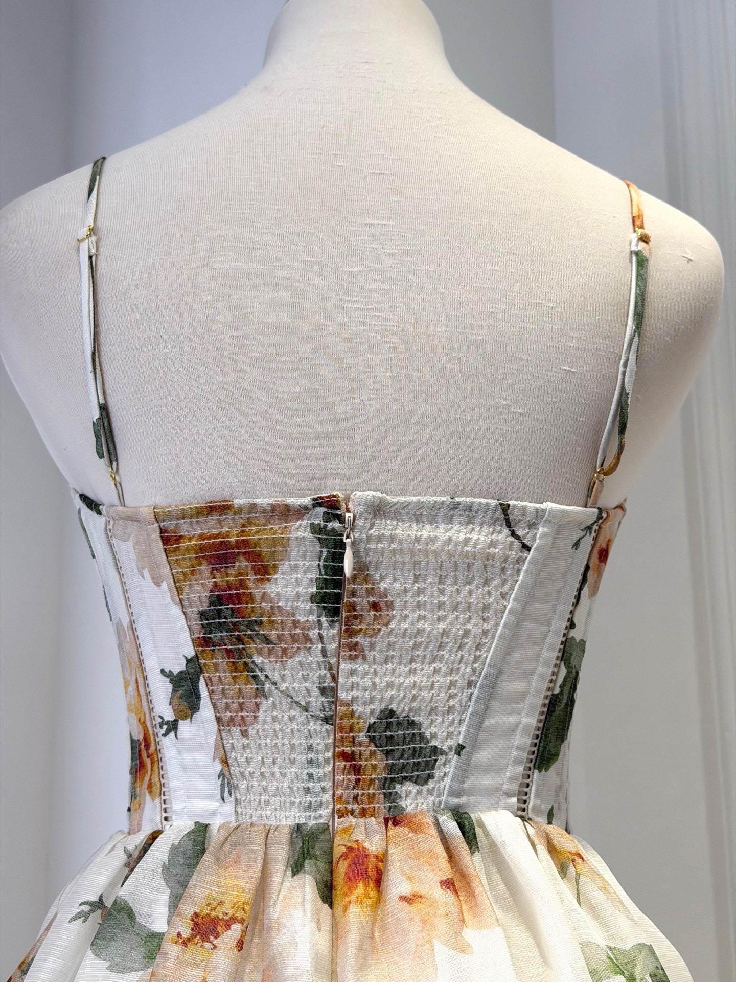 2026 WOMEN Lovestahl Yellow Rose Floral Print Corset Mini Dress Women Thin Spaghetti Strap Bow Bust Structured Waist Flare Skirt Summer Short Dress Sizes 0/1/2/3 In Stock