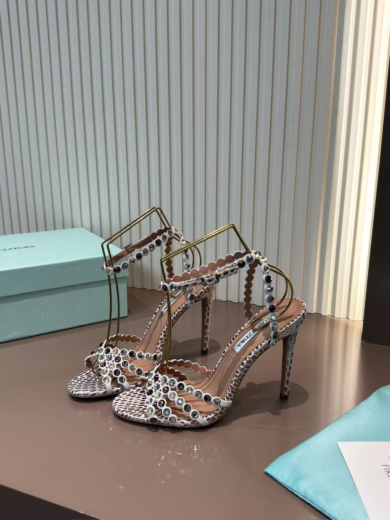 LOVESTAHL 2026 Early Fall Crystal Mesh Slingback Stiletto Sandals Genuine Leather Sheepskin Insole Two Heel Heights Italian Leather Outsole Women Evening Party Heels