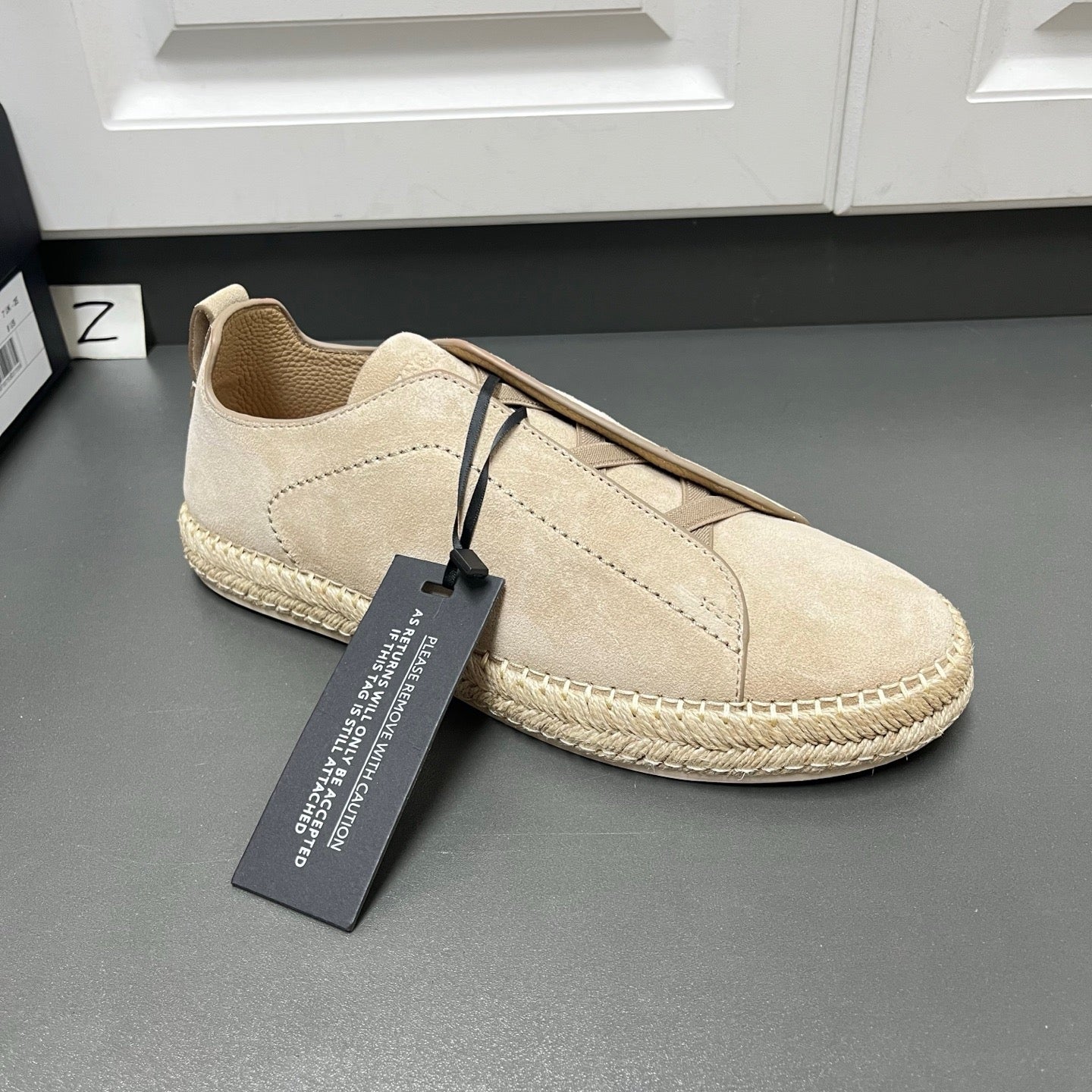 Lovestahl Men Khaki Suede Slip On Espadrille Shoes Hidden Elastic Cross Strap Handmade Jute Sole Luxury Flat Loafers EU Sizes 39-46