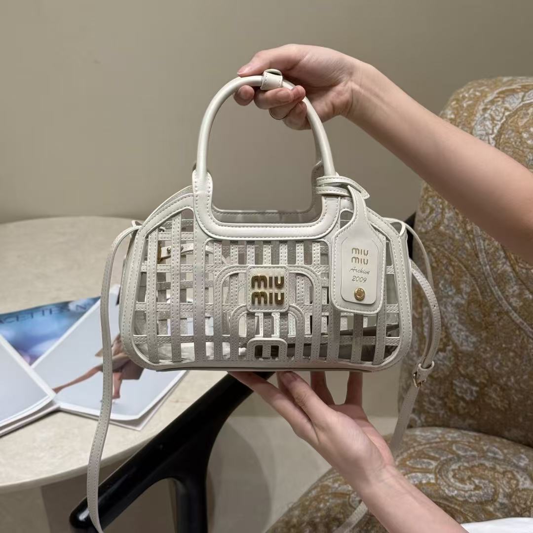 LOVESTAHL Woven Cut‑out Mini Top‑Handle Tote