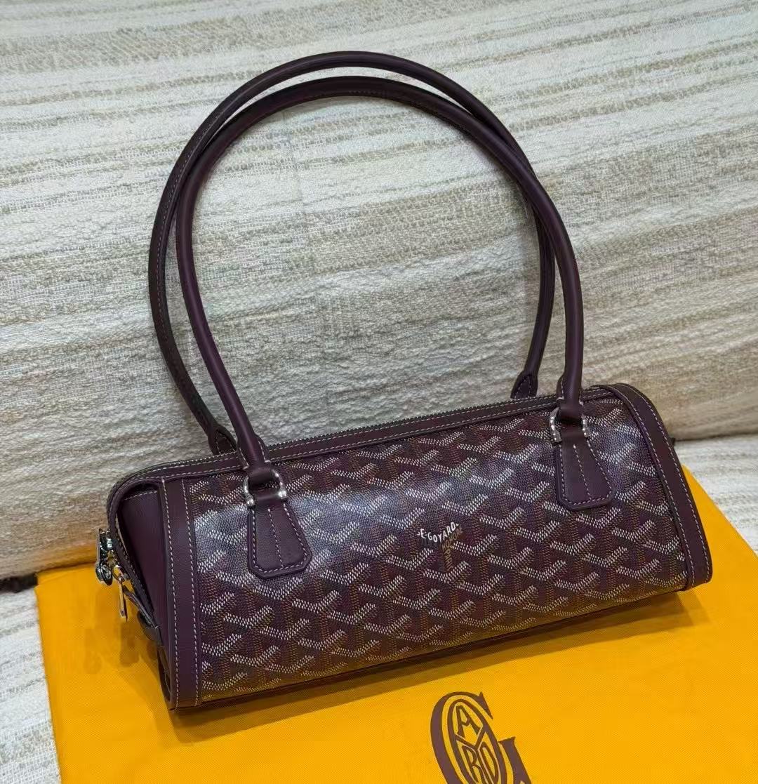 LOVESTAHL New Retro Printed Canvas Cylinder Bag, Slim Top Handle Underarm Mini Barrel Handbag