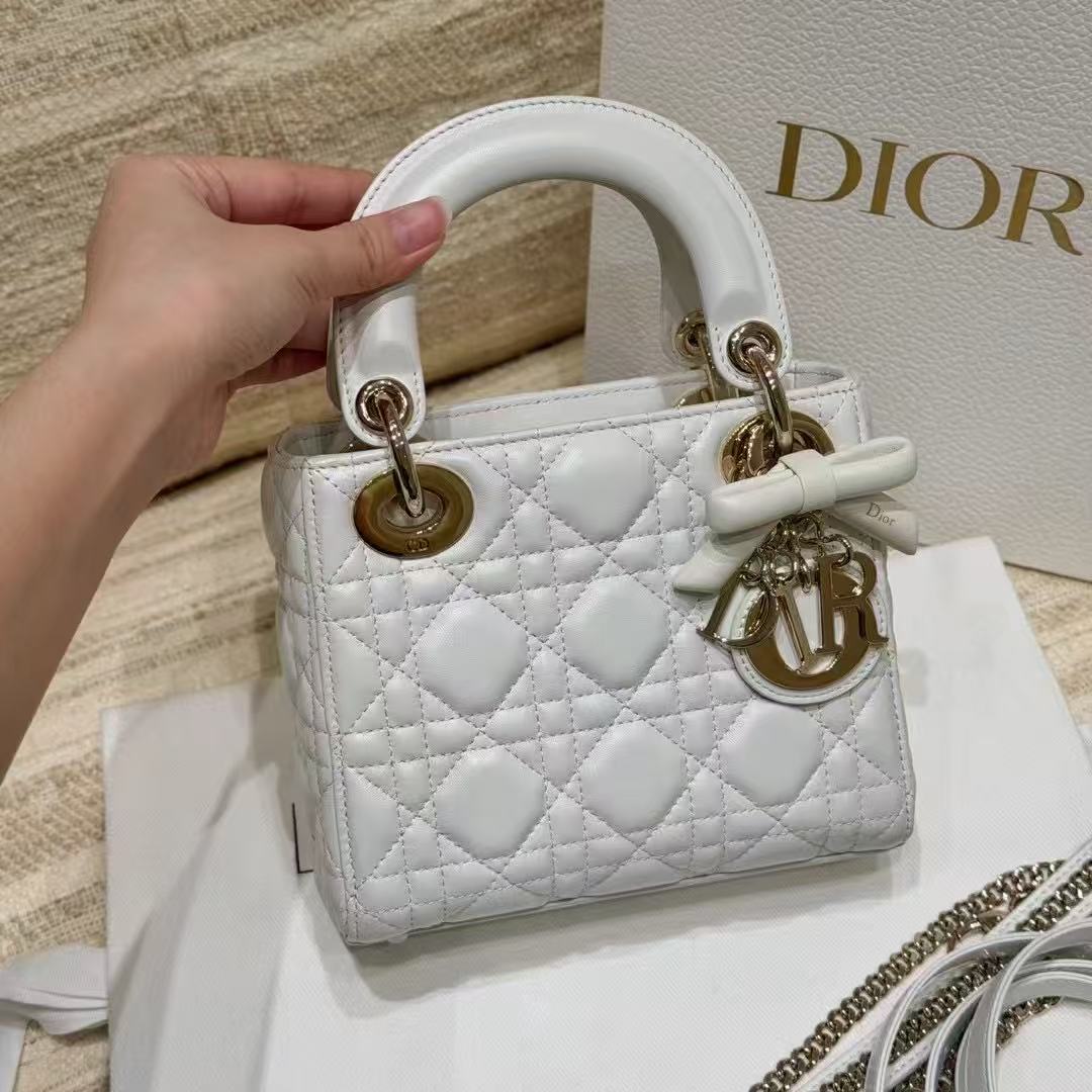 LOVESTAHL Upgraded Craft Bow Detail Imported Lambskin Four Grid Letter Strap Bag Full Custom Packaging Luxury Crossbody Handbag Classic Fashion Purse Size 17-7-15cm