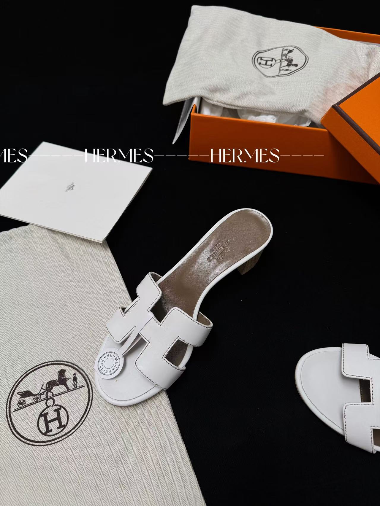 LOVESTAHL Handmade Mid Heel H Cutout Slides Imported Calfskin Sheepskin Double Genuine Leather Mule Sandals For Women Vacation