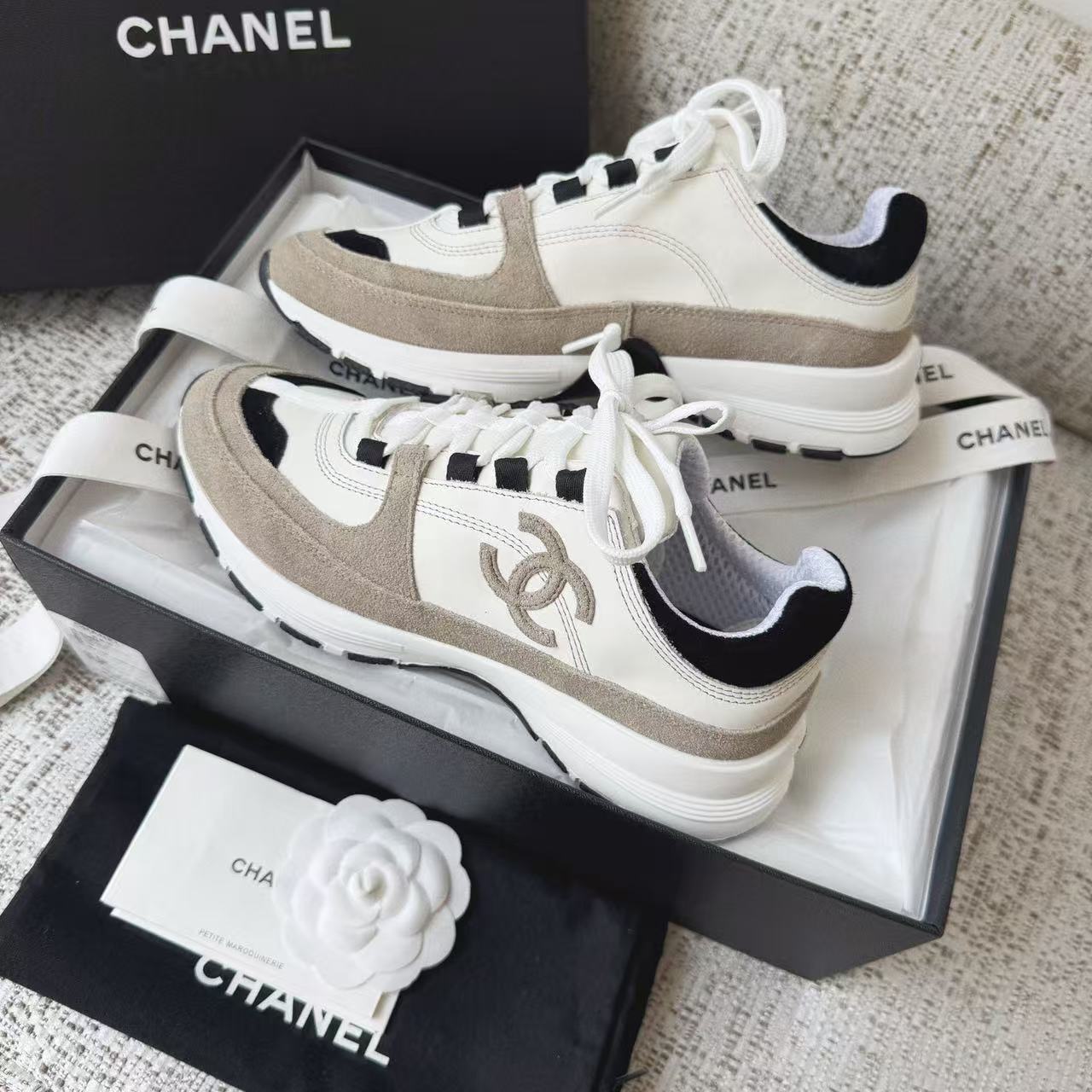 LOVESTAHL Women Color‑block Trainer Sneakers, Genuine Cow‑Leather & Suede Lace‑up Platform Sports Shoes, Non‑Slip Thick‑Sole Casual Walking Footwear