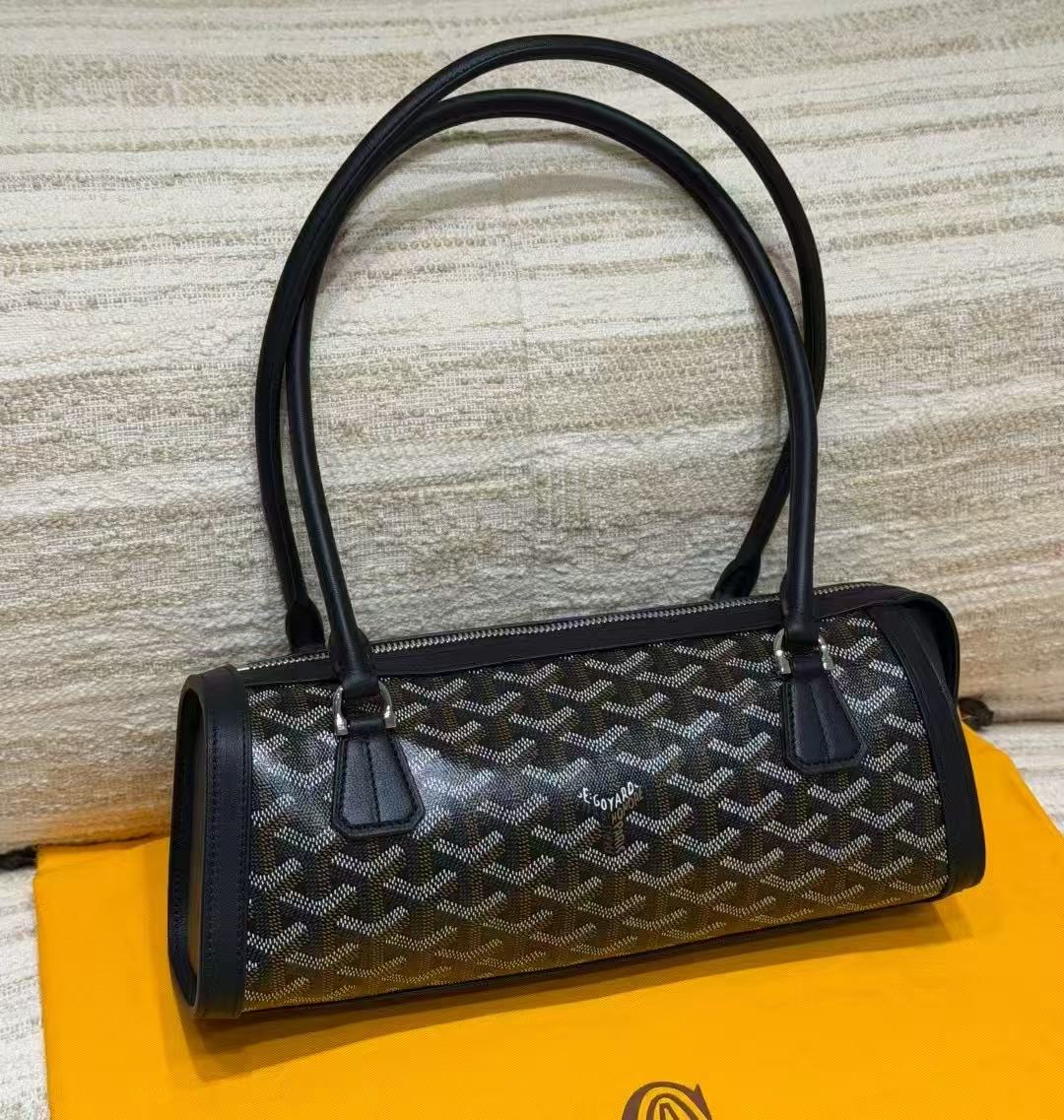 LOVESTAHL New Retro Printed Canvas Cylinder Bag, Slim Top Handle Underarm Mini Barrel Handbag