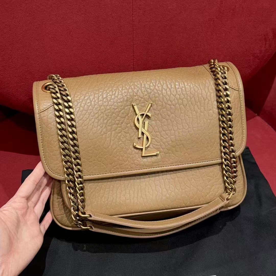 LOVESTAHL Niki Elephant‑Grain Chain Shoulder Bag