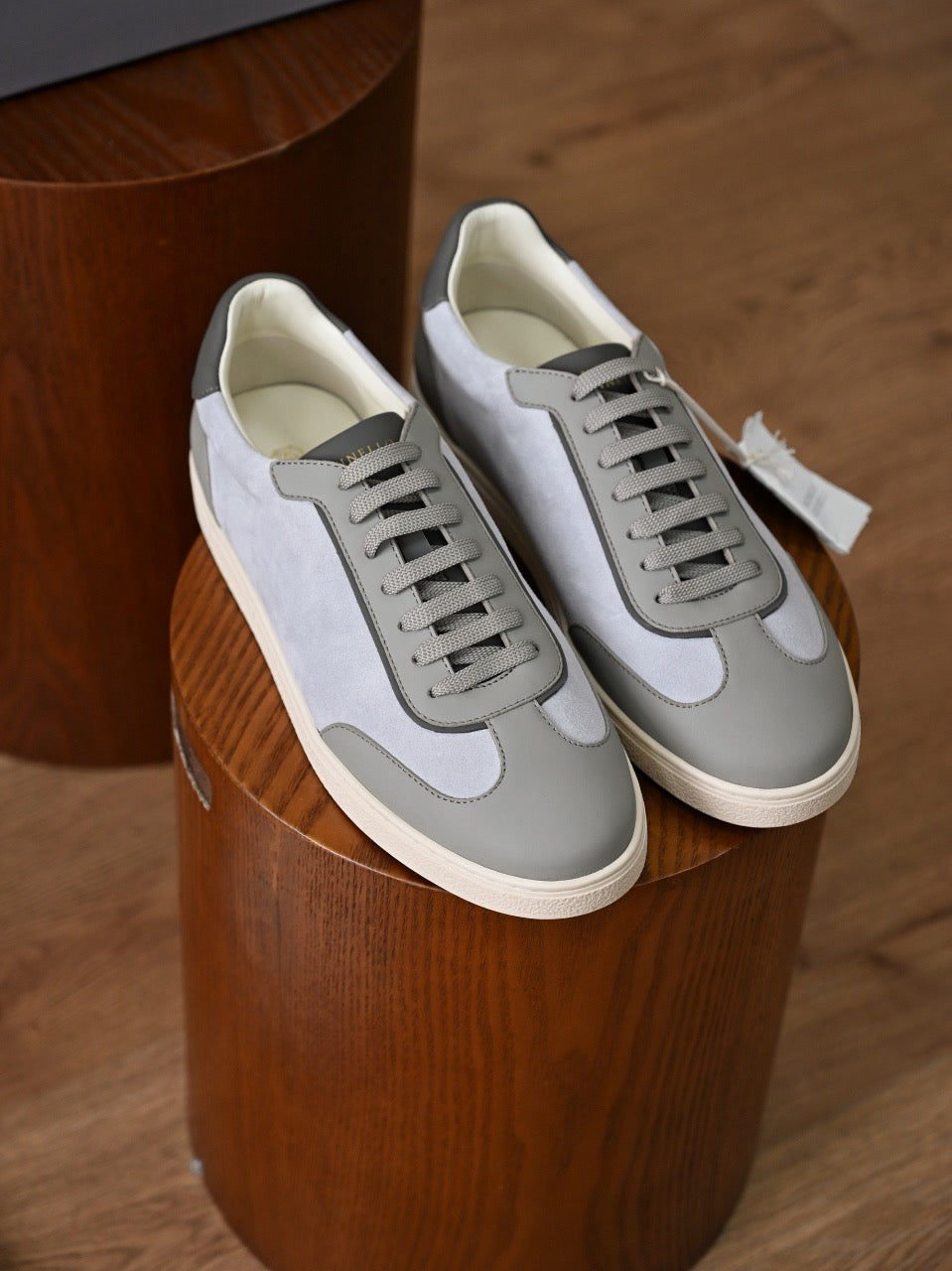 2026 LOVESTAHL Men Navy Suede Leather Patchwork Sneakers Luxury Brand Low Top Casual Shoes Rubber Sole Daily Walking Trainers Sizes 39-46