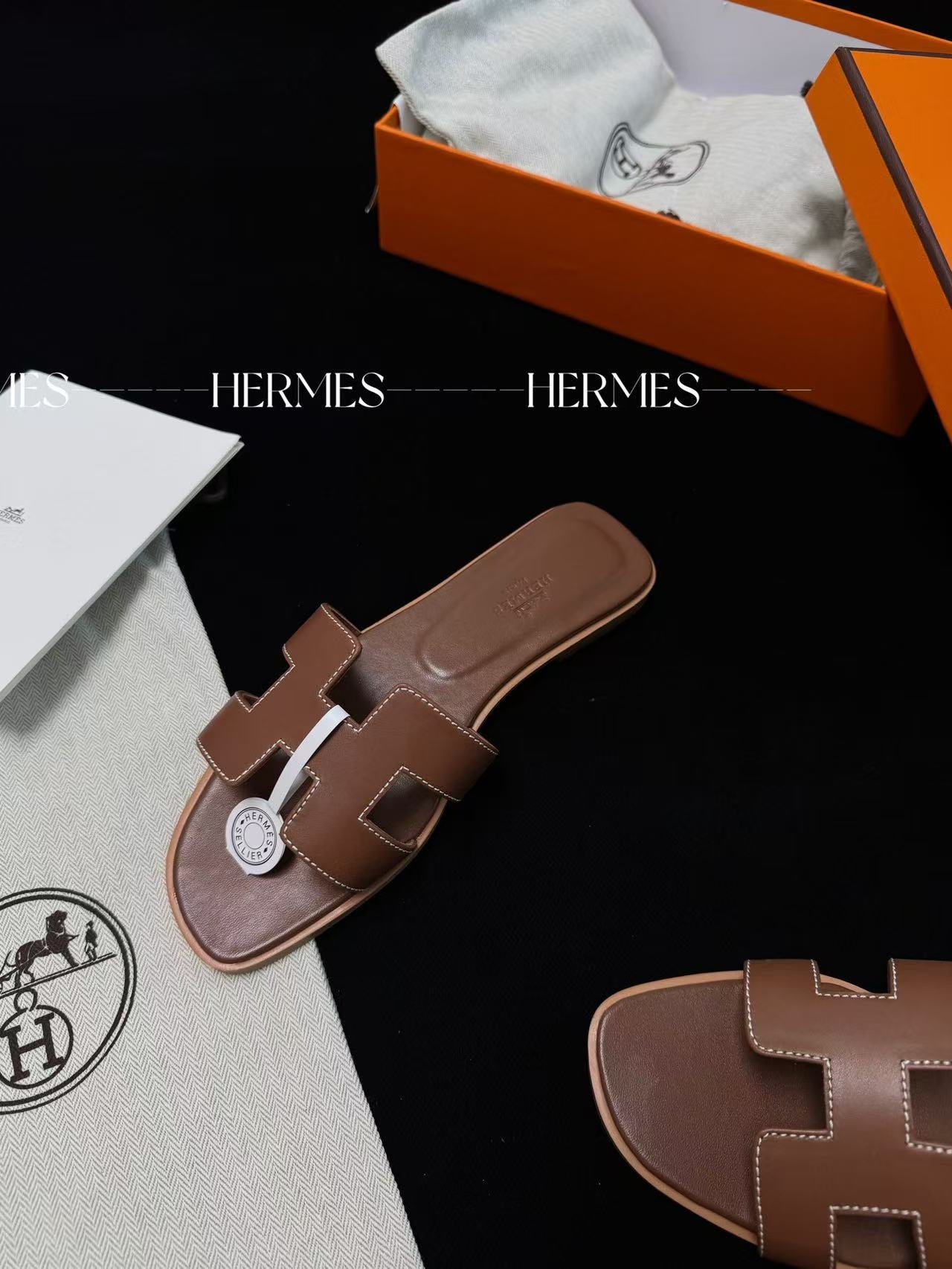 LOVESTAHL Handmade H Cutout Slide Sandals Imported Calfskin Sheepskin Double Genuine Leather Flat Slippers For Women Summer Vacation