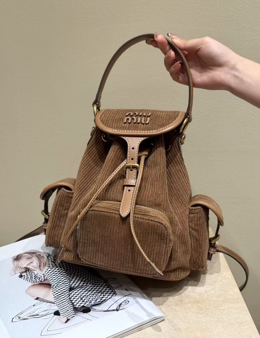 LOVESTAHL 25SS Corduroy Drawstring Backpack