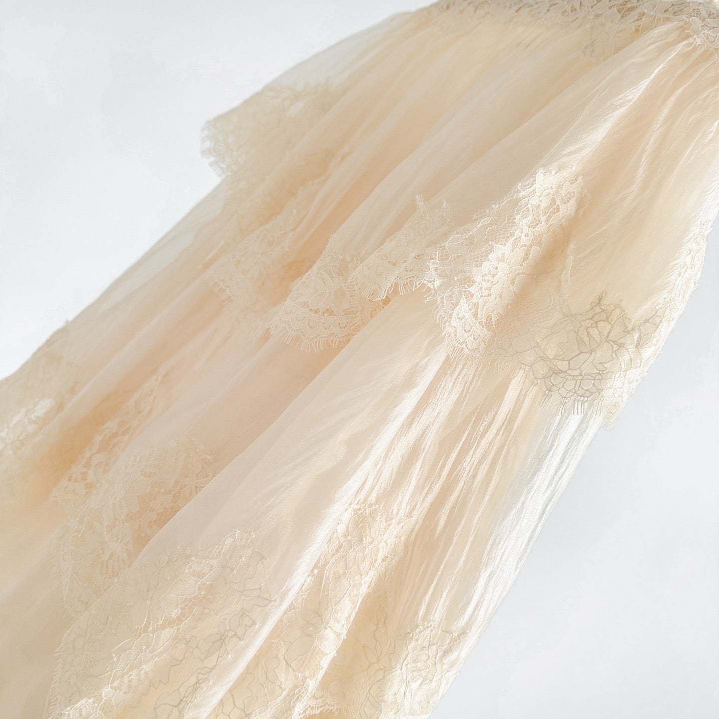 Lovestahl Beige Tiered Lace Tulle Mini Dress Women Thin Spaghetti Strap Off Shoulder Ruffle Layered Fairy Short Dress S/M/L/XL In Stock