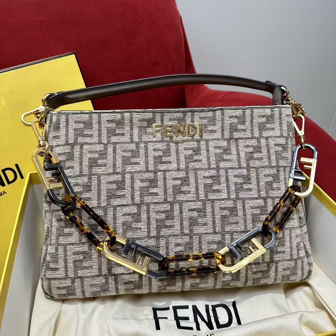 LOVESTAHL O'Lock FF‑Jacquard Fabric Shoulder Tote Bag