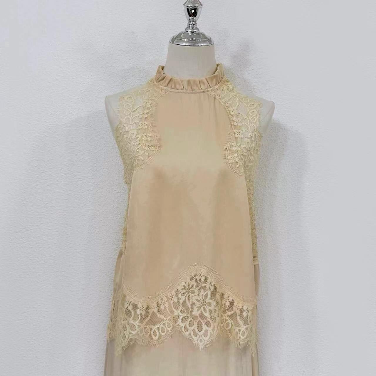 2026 summer women best quality Lovestahl Dreamy Cream Lace Layered Maxi Dress