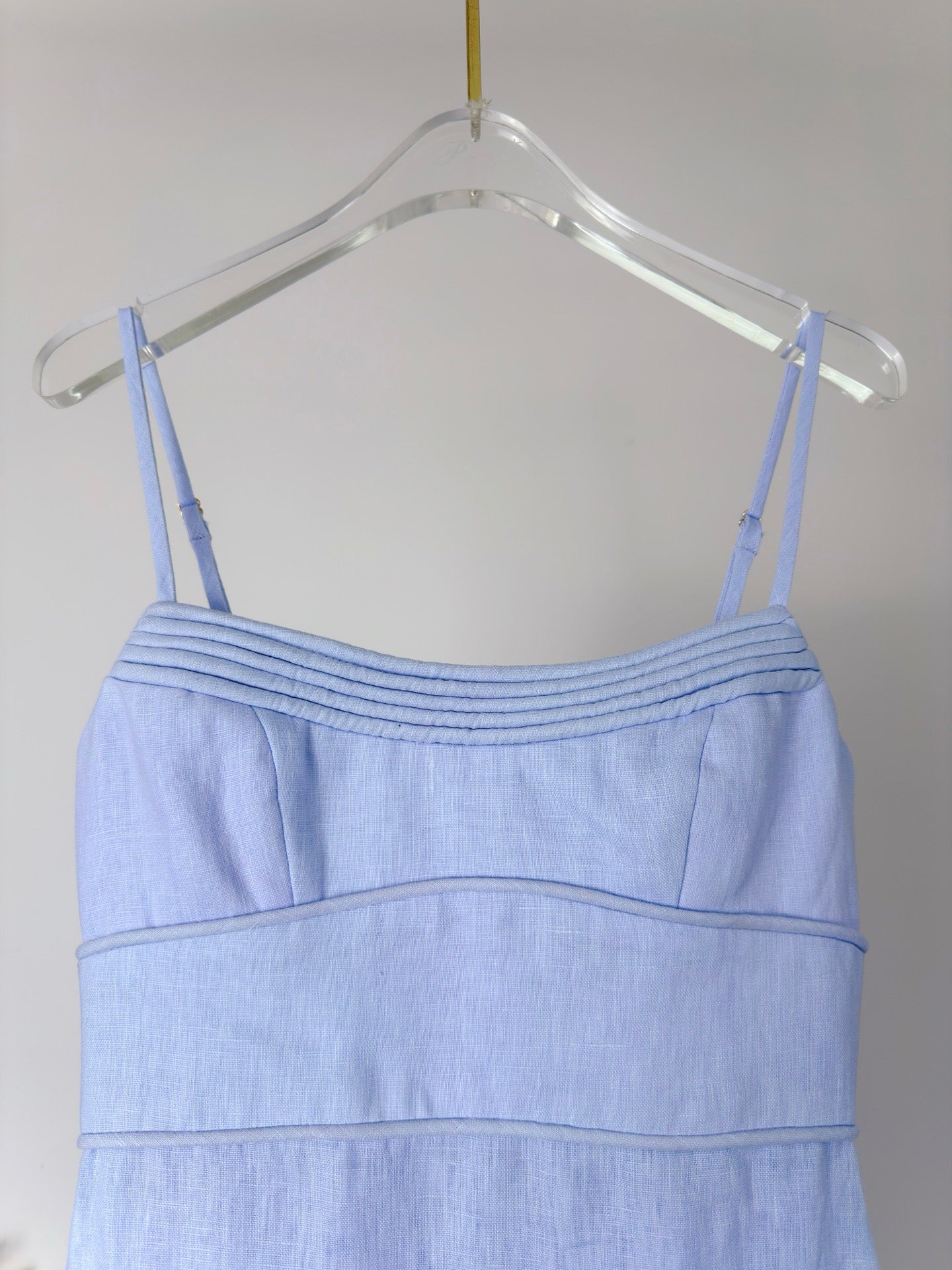 Lovestahl 100% Linen Dusk Purple Midi Slip Dress Women Thin Spaghetti Strap Pleated Bust Slim Elegant Summer Long Dress