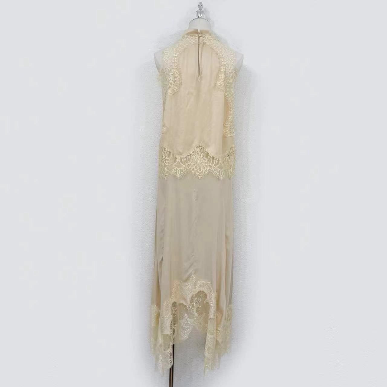 2026 summer women best quality Lovestahl Dreamy Cream Lace Layered Maxi Dress