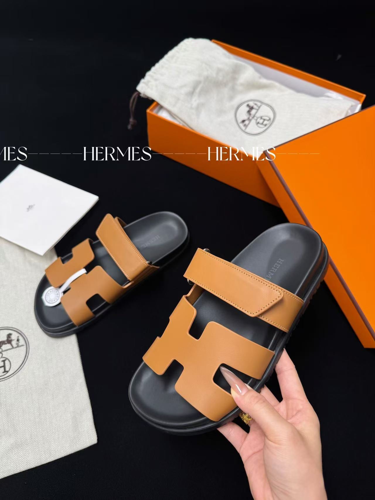 LOVESTAHL Adjustable Velcro H Strap Slides Genuine Top Grain Calfskin 3cm Thick TPU Platform Slip On Sandals For Women Daily Travel