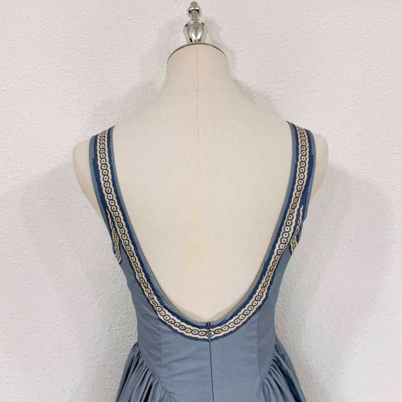 Lovestahl Viral Corset Midi Dress 100% Organic Cotton Mediterranean Lemon Botanical Print Square Neck Swing Skirt Holiday Dress Sizes 6-12 In Stock