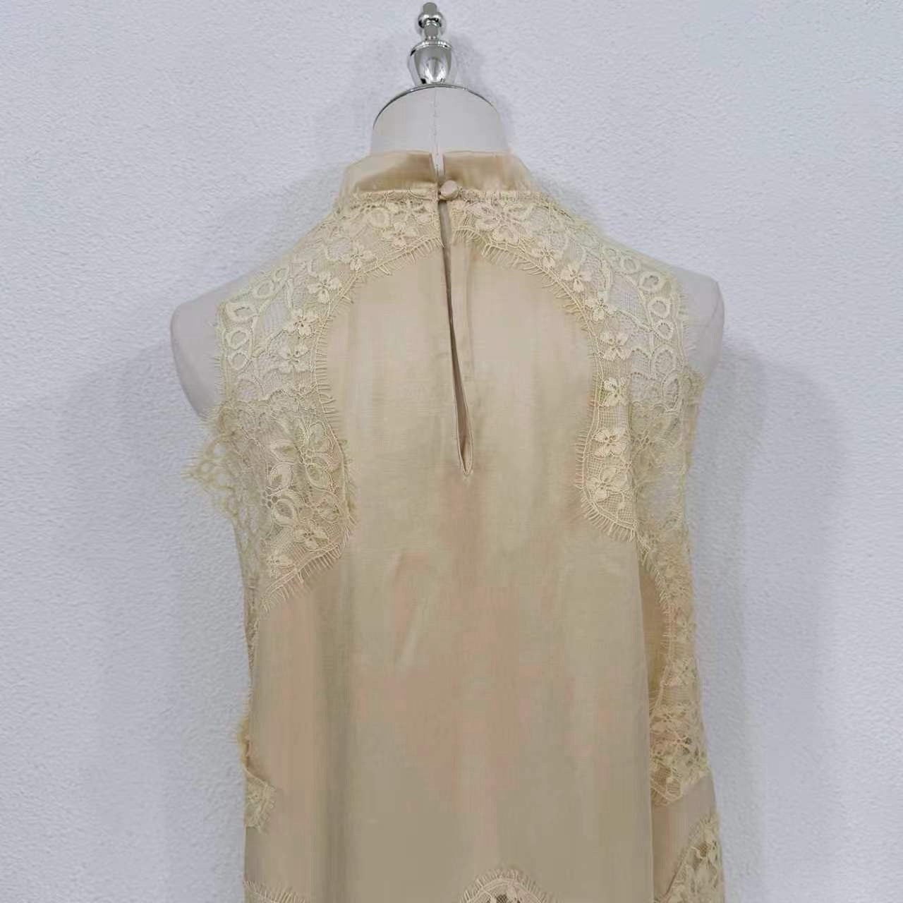 2026 summer women best quality Lovestahl Dreamy Cream Lace Layered Maxi Dress