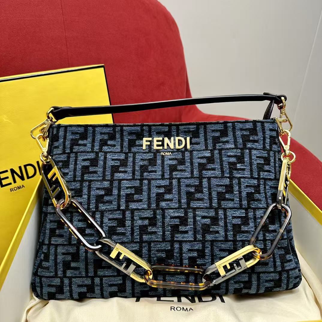 LOVESTAHL O'Lock FF‑Jacquard Fabric Shoulder Tote Bag