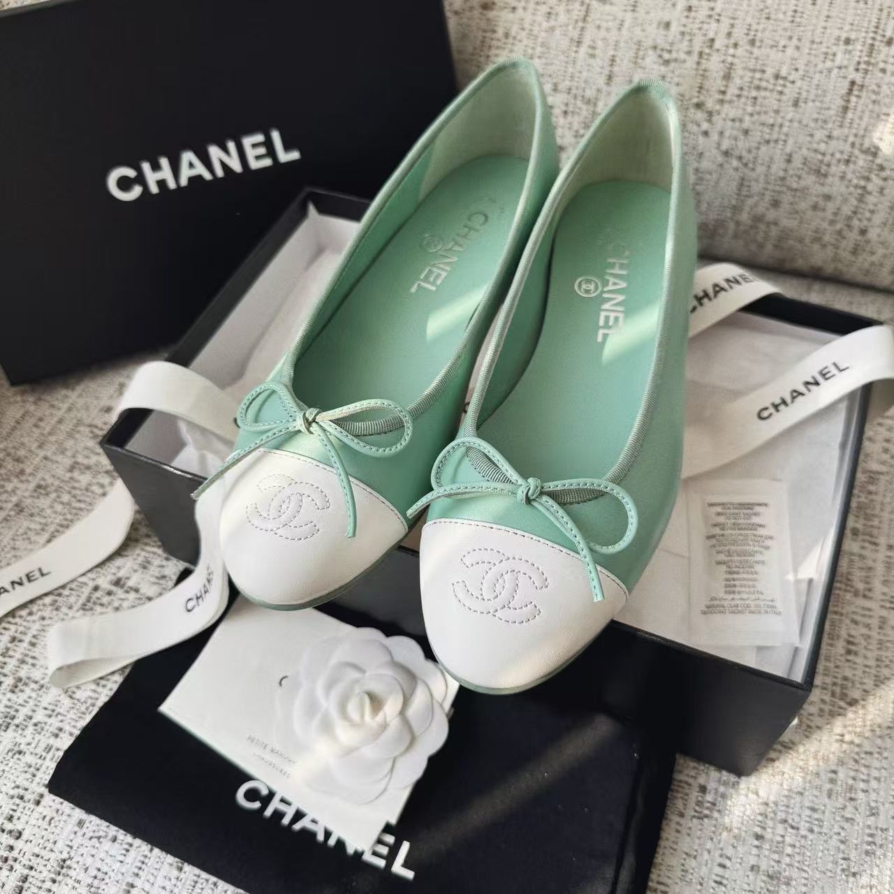 LOVESTAHL Women Quilted Ballet Flats, Genuine Cow‑Leather Round‑Toe Slip‑On Loafers, Bow‑Decor Elegant Daily Dress Shoes