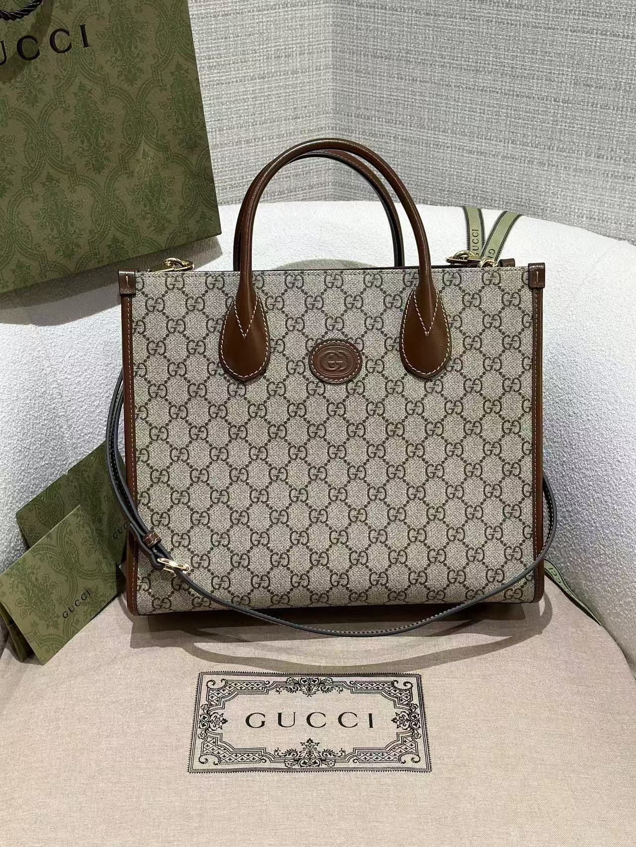 LOVESTAHL GG‑Print Canvas Tote Handbag