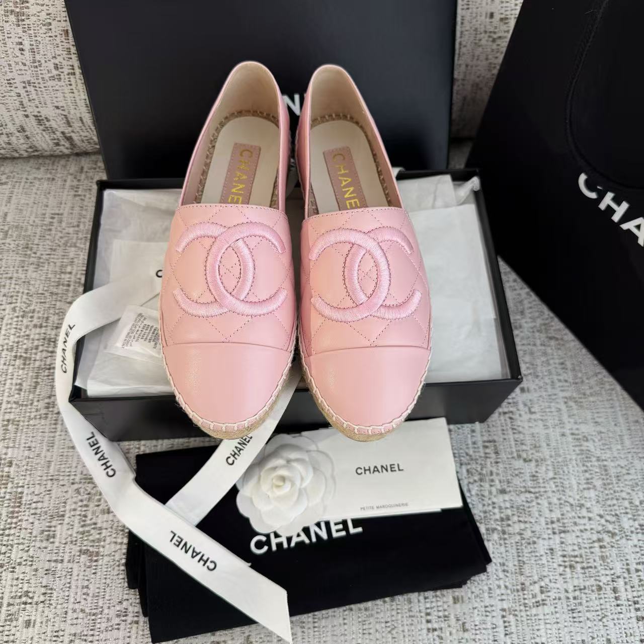 LOVESTAHL Women Slip‑On Espadrille Flats, Genuine Cow‑Leather Round‑Toe Loafers, Hand‑Woven Jute Sole Casual Daily Shoes
