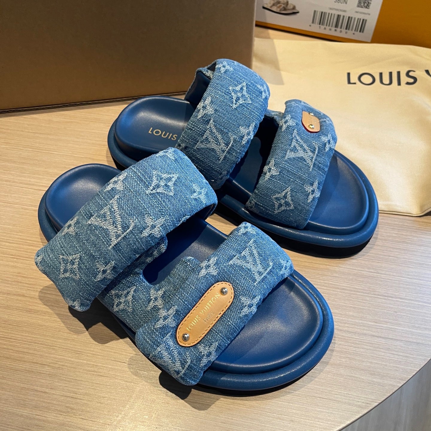 Lovestahl New Pool Pillow Bubble Slides Vintage Printed Fabric Non Slip TPU Sole Soft Summer Flat Slippers Sizes