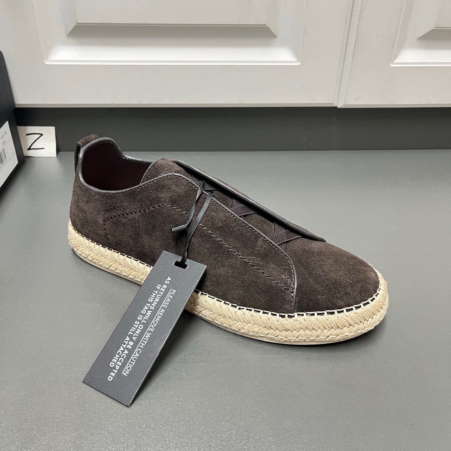 Lovestahl Men Khaki Suede Slip On Espadrille Shoes Hidden Elastic Cross Strap Handmade Jute Sole Luxury Flat Loafers EU Sizes 39-46