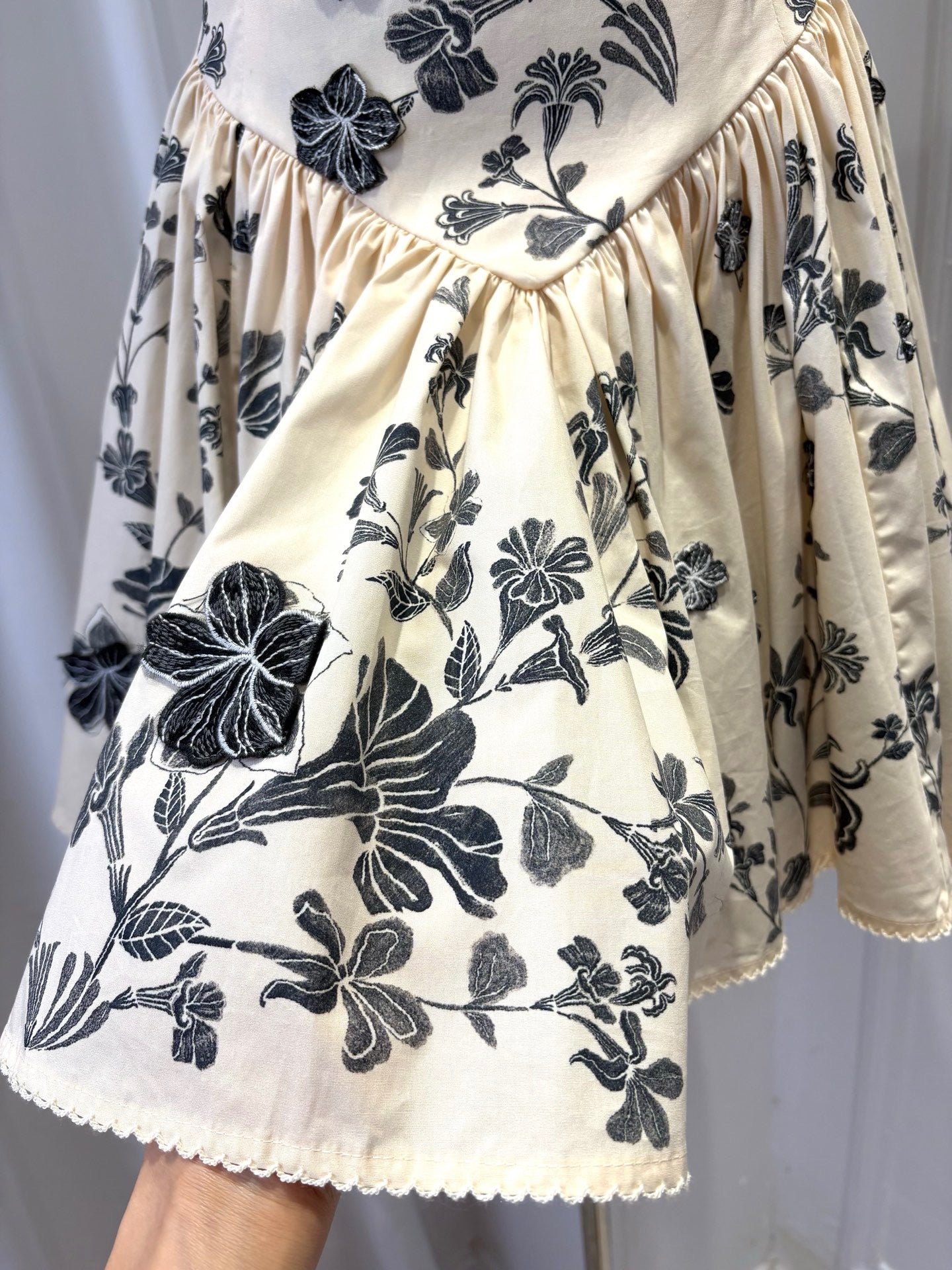 Lovestahl Square Neck Sleeveless Black Floral Mini Dress Women High Waist Flare A Line Short Dress Size S-XL Item G011