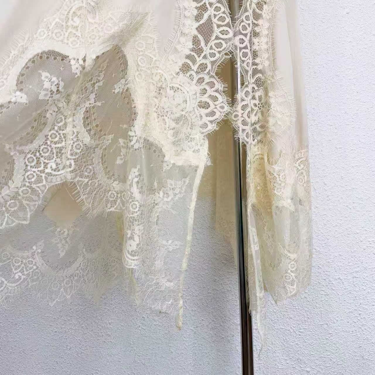 2026 summer women best quality Lovestahl Dreamy Cream Lace Layered Maxi Dress