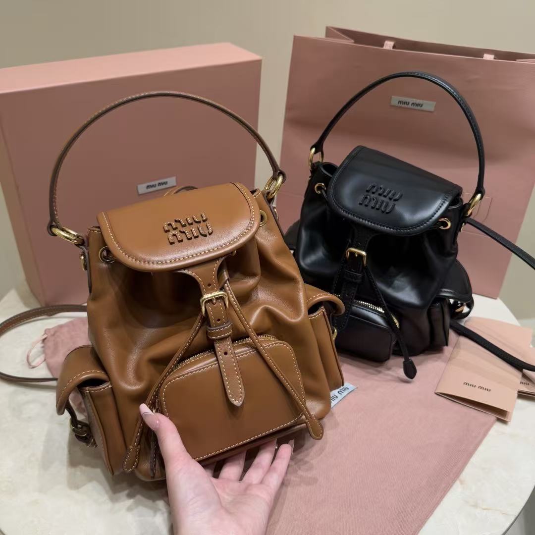 LOVESTAHL 25SS Full‑Leather Drawstring Backpack