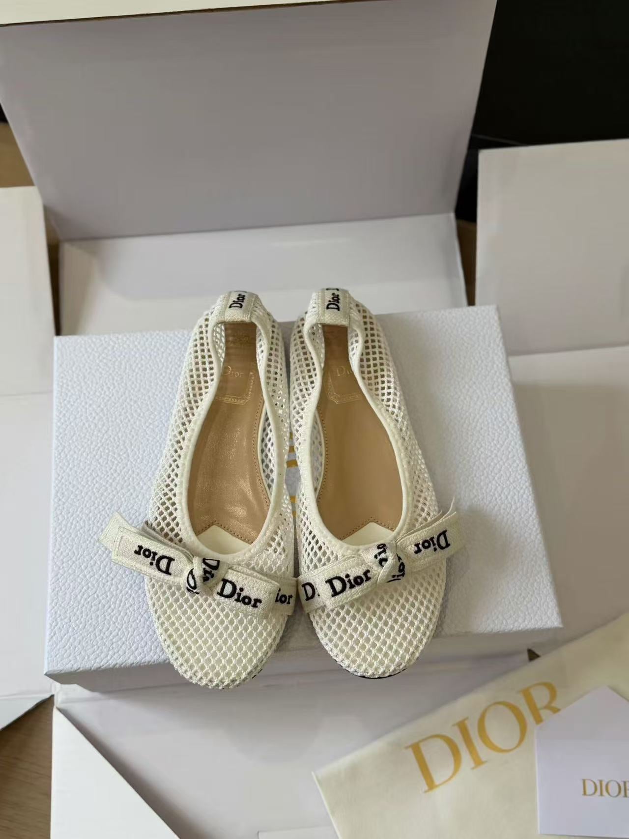 LOVESTAHL Mesh‑Knitted Bow Ballet Flats
