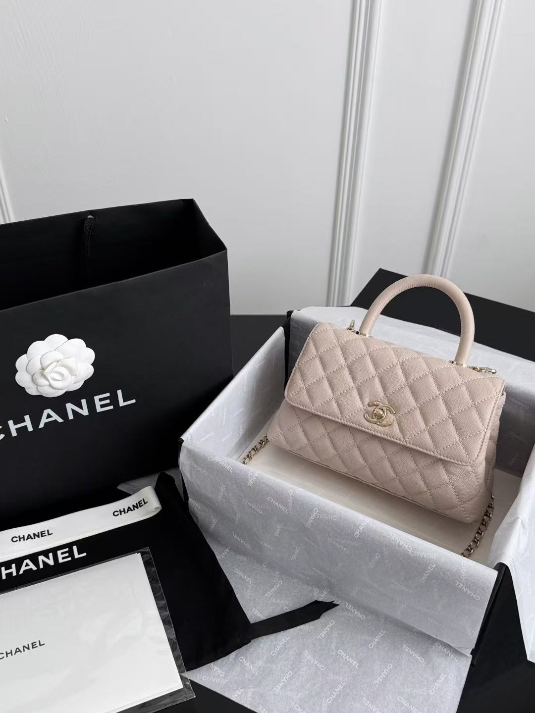 LOVESTAHL Mini Coco Caviar‑Leather Handbag