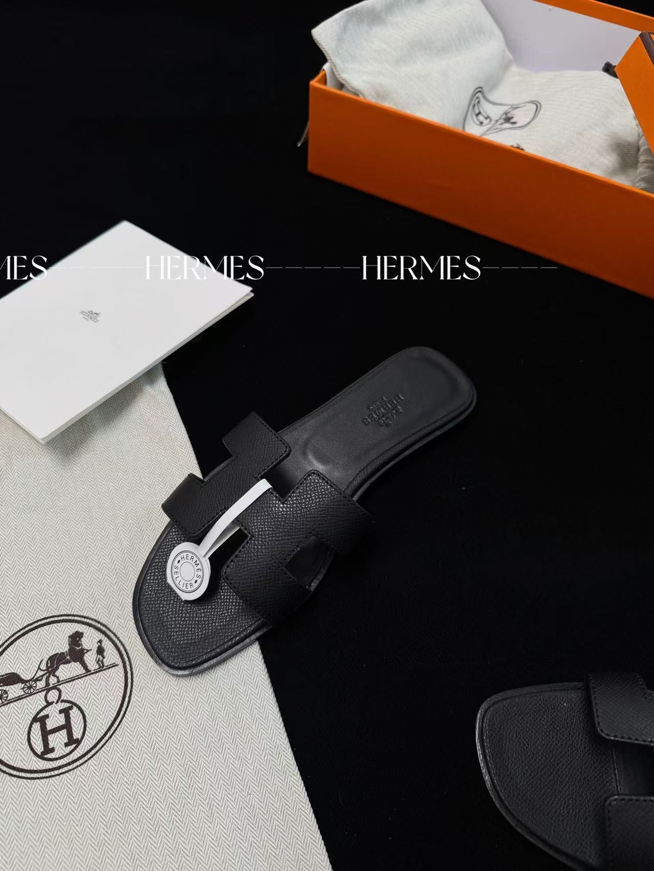LOVESTAHL Handmade H Cutout Leather Slides Imported Calfskin Sheepskin Double Genuine Leather Flat Sandals For Women Summer Resort