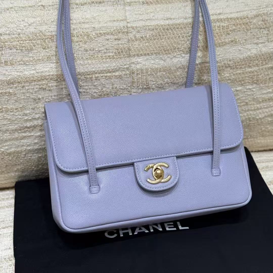 LOVESTAHL 26P Spring Preview Preppy Cowhide Flap Bag, Celebrity Same Style Small Shoulder Crossbody Bag