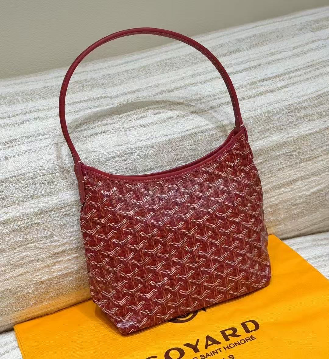 LOVESTAHL Vintage Red Printed Mini Hobo Underarm Shoulder Bag with Detachable Snap Pouch