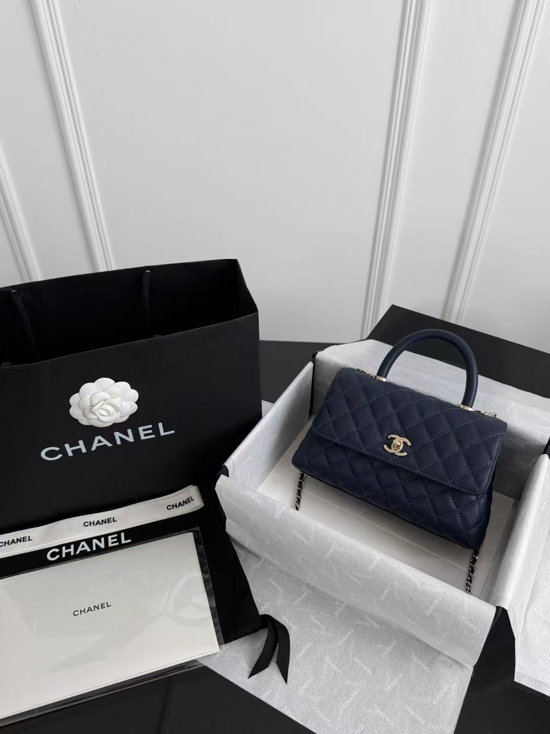 LOVESTAHL Mini Coco Caviar‑Leather Handbag