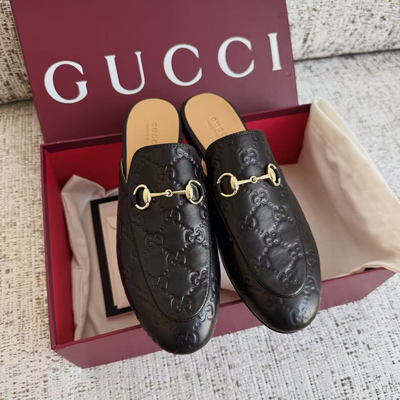 LOVESTAHL Princetown Horse‑Bit Leather Mule Slippers