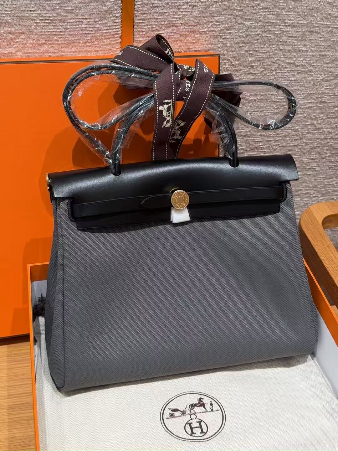 LOVESTAHL Handmade Canvas & Cowhide Satchel Bag with Gold Hardware, Convertible Hand & Shoulder Carry Bag Size 31
